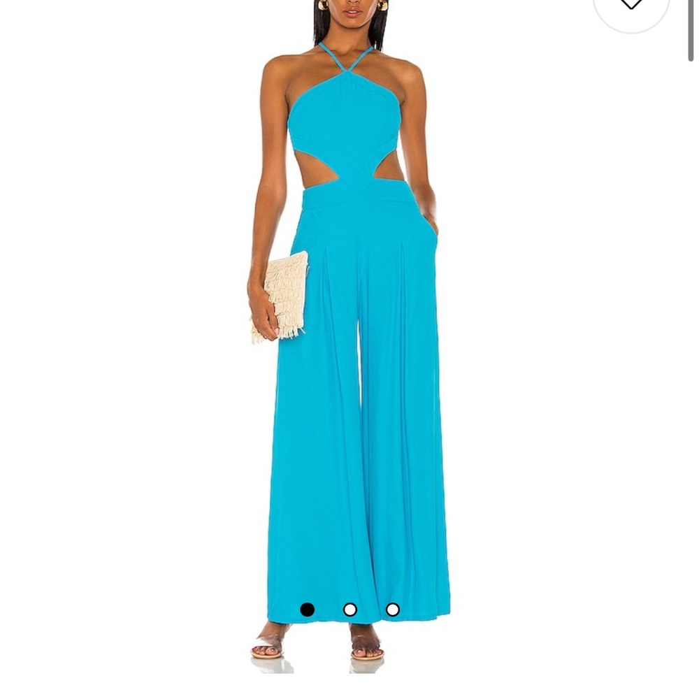 PATBO- Blue halter jumpsuit new with tags
